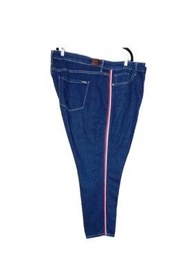 Hilfiger Women’s Dark Blue Jeans with Red-Trim Side Stripe